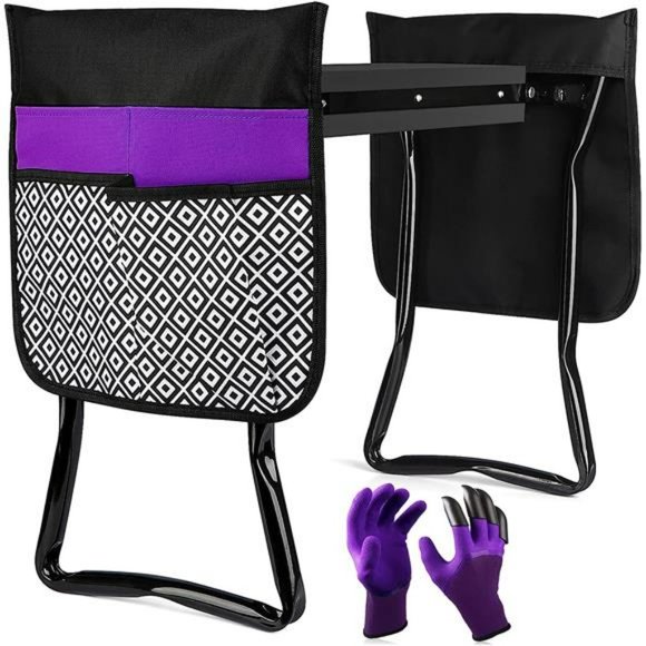 Garden Kneeler and Seat Foldable Stool with 2 Tool Pouches & 2 Gloves - Picture 1 of 7